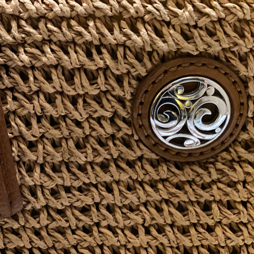 Brighton Woven Tan and Brown Crossbody Bag - Picture 2 of 7